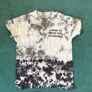 Tie-Dye Short Sleeve Tee - Black and White